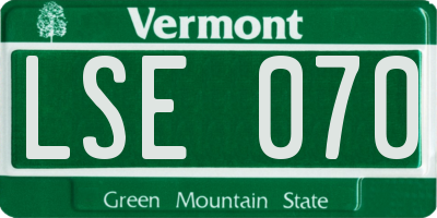 VT license plate LSE070