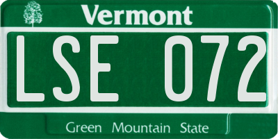 VT license plate LSE072