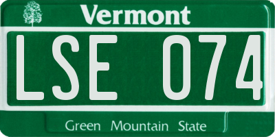VT license plate LSE074
