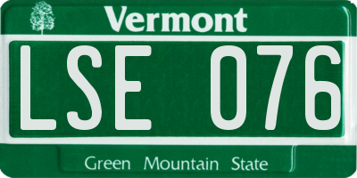 VT license plate LSE076