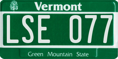 VT license plate LSE077