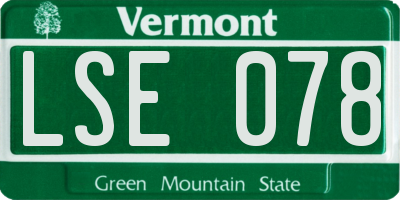 VT license plate LSE078