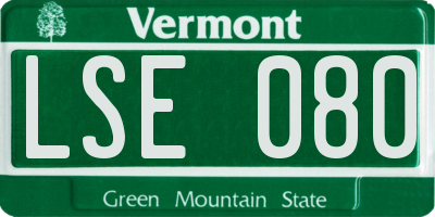 VT license plate LSE080
