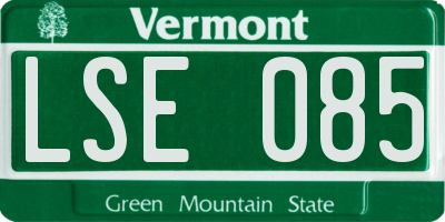 VT license plate LSE085