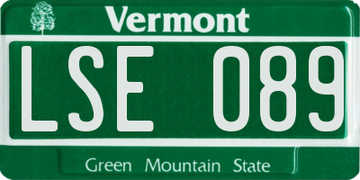 VT license plate LSE089