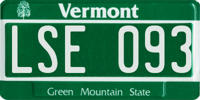 VT license plate LSE093