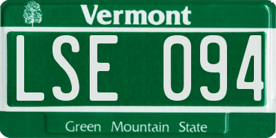 VT license plate LSE094