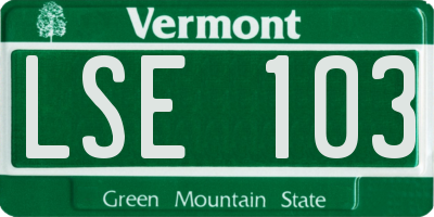 VT license plate LSE103