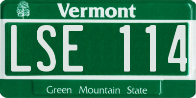 VT license plate LSE114