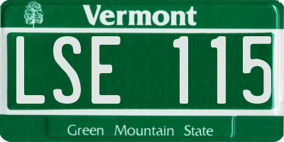 VT license plate LSE115