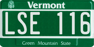 VT license plate LSE116