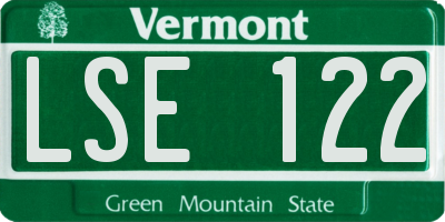 VT license plate LSE122