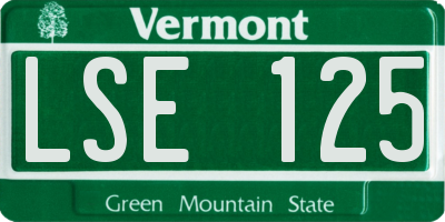 VT license plate LSE125