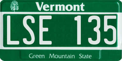 VT license plate LSE135