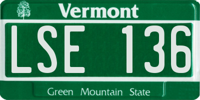 VT license plate LSE136