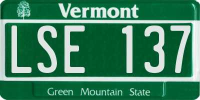 VT license plate LSE137