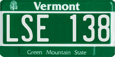 VT license plate LSE138