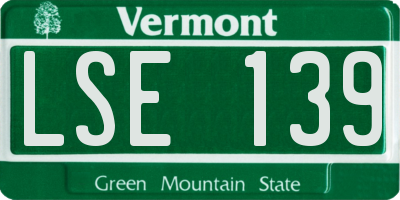 VT license plate LSE139