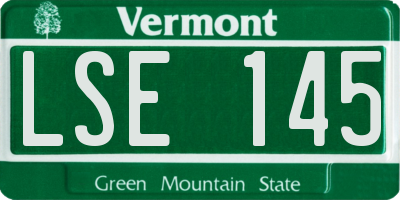 VT license plate LSE145