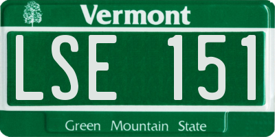 VT license plate LSE151