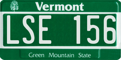 VT license plate LSE156