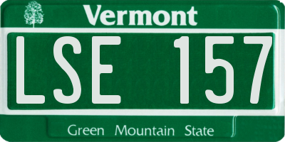 VT license plate LSE157