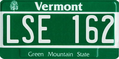 VT license plate LSE162