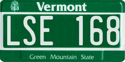VT license plate LSE168