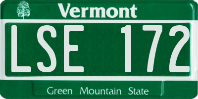 VT license plate LSE172