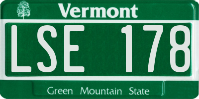 VT license plate LSE178