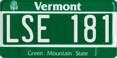 VT license plate LSE181