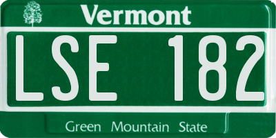 VT license plate LSE182
