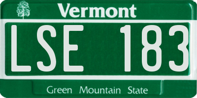 VT license plate LSE183