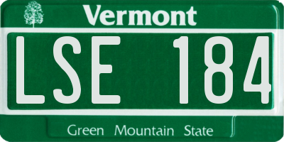 VT license plate LSE184