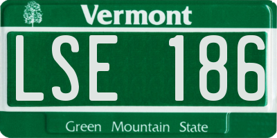 VT license plate LSE186