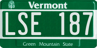 VT license plate LSE187