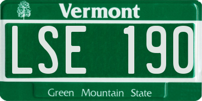 VT license plate LSE190