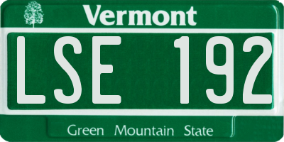 VT license plate LSE192