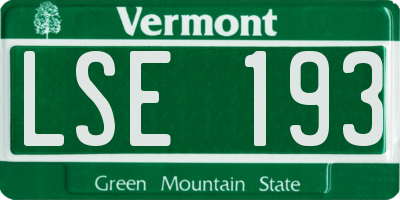 VT license plate LSE193