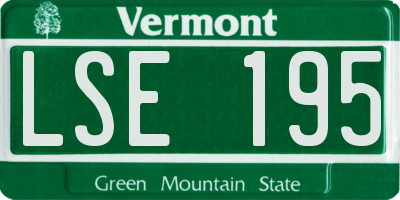VT license plate LSE195
