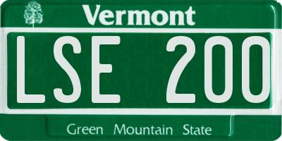 VT license plate LSE200