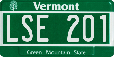 VT license plate LSE201