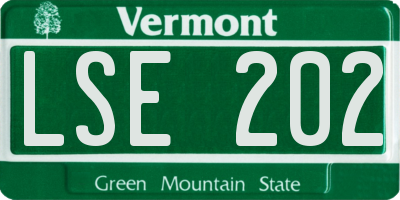 VT license plate LSE202