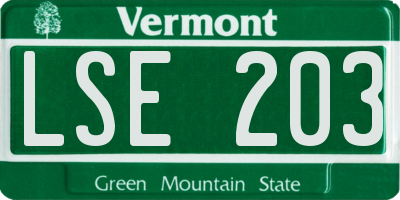 VT license plate LSE203