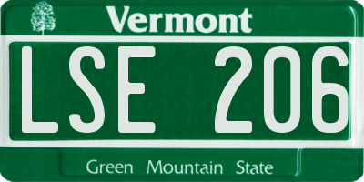 VT license plate LSE206