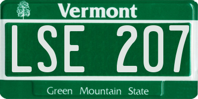 VT license plate LSE207