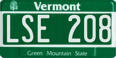 VT license plate LSE208