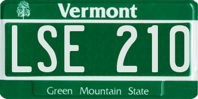 VT license plate LSE210