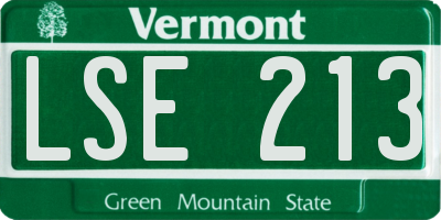 VT license plate LSE213