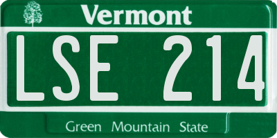 VT license plate LSE214